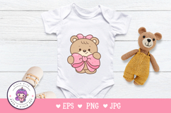 Valentine teddy bear clipart hug bow Lovely valentine animal Product Image 4