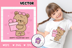 Valentine teddy bear clipart hug gift kawaii animals love Product Image 1