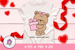 Valentine teddy bear clipart hug gift kawaii animals love Product Image 3