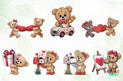Valentine Teddy Bear Love Clipart Product Image 5
