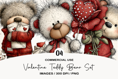 Valentine Teddy Bear Set Clipart Product Image 1
