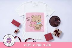 Valentine teddy bear clipart Lovely animals kawaii cartoon Product Image 2