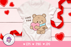 Valentine teddy bear clipart Lovely animals kawaii cartoon Product Image 4