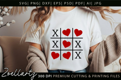 Valentine Tic Tac Toe SVG Cut File Love Heart SVG for Cricut Product Image 2