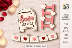 Valentine's Day Tiered Tray Decor Laser Cut. Wall Decor SVG Product Image 1