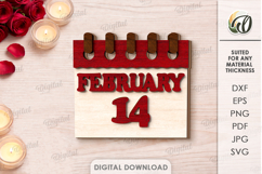 Valentine's Day Tiered Tray Decor Laser Cut. Wall Decor SVG Product Image 1