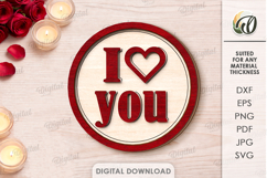 Valentine's Day Tiered Tray Decor Laser Cut. Wall Decor SVG Product Image 1