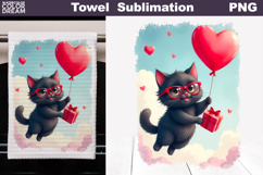Valentine Cat Towel | Mothers Day Towel Product Image 1