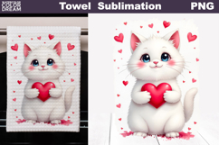 Valentine Cat Towel | Mothers Day Towel Product Image 1
