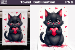 Valentine Cat Towel | Mothers Day Towel Product Image 1