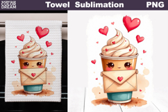 Valentine Latte Towel | Mothers Day Towel Product Image 1