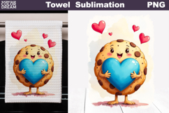 Valentine Heart Cookie Towel | Mothers Day Towel Product Image 1