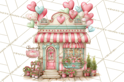 Valentine Town Clipart With Pastel Buildings and Houses Product Image 5