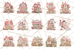 Valentine Town Clipart With Pastel Buildings and Houses Product Image 5