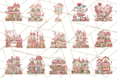 Valentine Town Clipart With Pastel Buildings and Houses Product Image 6