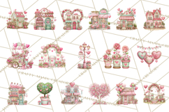 Valentine Town Clipart With Pastel Buildings and Houses Product Image 8