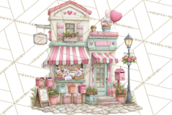 Valentine Town Clipart With Pastel Buildings and Houses Product Image 5