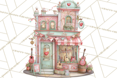 Valentine Town Clipart With Pastel Buildings and Houses Product Image 3