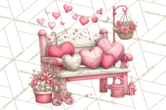 Valentine Town Clipart With Pastel Buildings and Houses Product Image 4