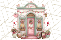 Valentine Town Clipart With Pastel Buildings and Houses Product Image 5
