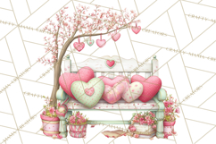 Valentine Town Clipart With Pastel Buildings and Houses Product Image 2