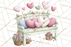 Valentine Town Clipart With Pastel Buildings and Houses Product Image 3