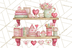 Valentine Town Clipart With Pastel Buildings and Houses Product Image 2