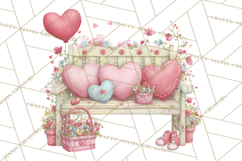 Valentine Town Clipart With Pastel Buildings and Houses Product Image 5