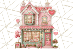 Valentine Town Clipart With Pastel Buildings and Houses Product Image 5