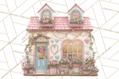 Valentine Town Clipart With Pastel Buildings and Houses Product Image 3