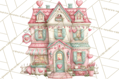 Valentine Town Clipart With Pastel Buildings and Houses Product Image 4