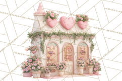 Valentine Town Clipart With Pastel Buildings and Houses Product Image 4