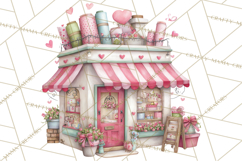 Valentine Town Clipart With Pastel Buildings and Houses Product Image 3