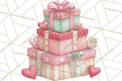 Valentine Town Clipart With Pastel Buildings and Houses Product Image 3