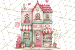 Valentine Town Clipart With Pastel Buildings and Houses Product Image 5