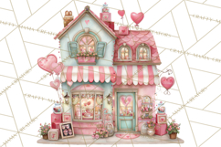 Valentine Town Clipart With Pastel Buildings and Houses Product Image 5