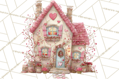 Valentine Town Clipart With Pastel Buildings and Houses Product Image 2