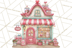Valentine Town Clipart With Pastel Buildings and Houses Product Image 3