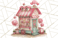 Valentine Town Clipart With Pastel Buildings and Houses Product Image 4