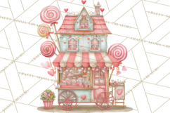 Valentine Town Clipart With Pastel Buildings and Houses Product Image 5
