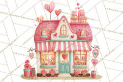 Valentine Town Clipart With Pastel Buildings and Houses Product Image 3