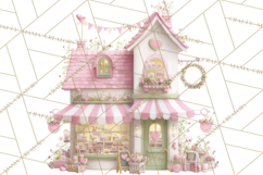 Valentine Town Clipart With Pastel Buildings and Houses Product Image 4