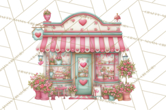 Valentine Town Clipart With Pastel Buildings and Houses Product Image 5