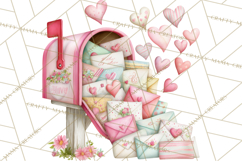 Valentine Town Clipart With Pastel Buildings and Houses Product Image 3