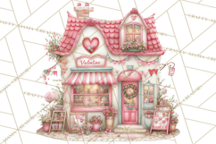Valentine Town Clipart With Pastel Buildings and Houses Product Image 4