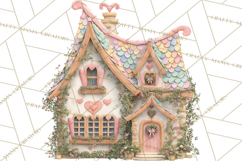 Valentine Town Clipart With Pastel Buildings and Houses Product Image 3