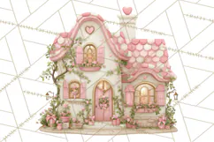 Valentine Town Clipart With Pastel Buildings and Houses Product Image 4