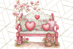 Valentine Town Clipart With Pastel Buildings and Houses Product Image 2