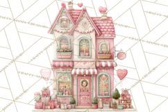 Valentine Town Clipart With Pastel Buildings and Houses Product Image 5