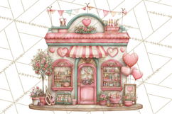 Valentine Town Clipart With Pastel Buildings and Houses Product Image 5
